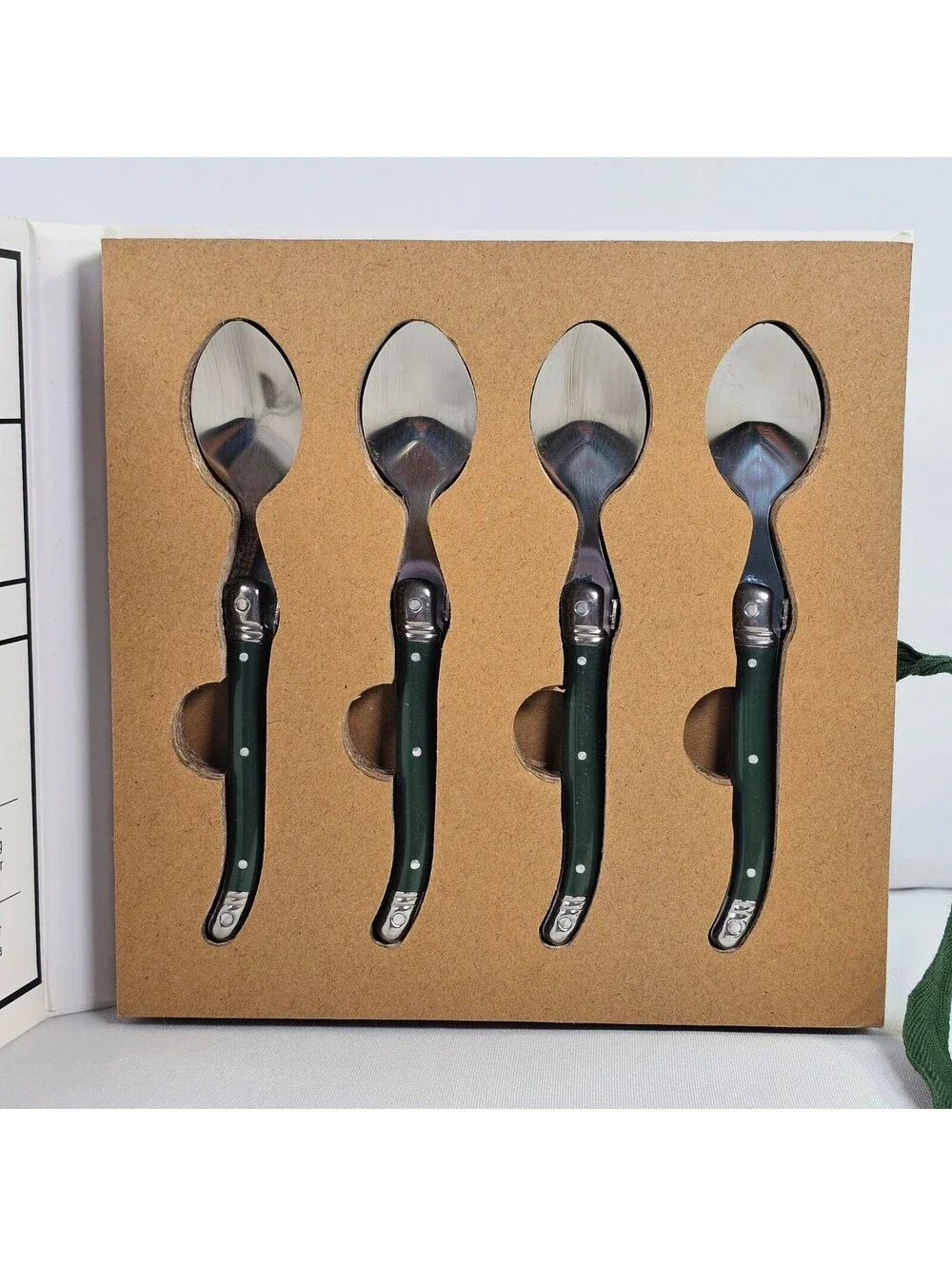 New Santa Barbara Design Studio Comfort and Joy Appetizer Spoons Set 4 Green